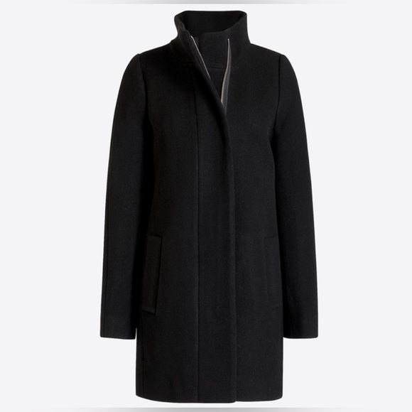 EUC J. Crew Factory Women's City Coat in black, gold zipper, size 4. - Picture 2 of 10